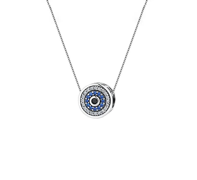 925 Sterling Silver Blue Evil Eye Necklace - TEA LU SHOP