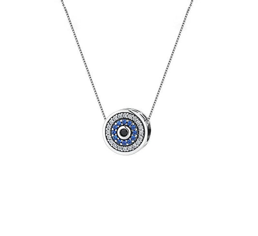925 Sterling Silver Blue Evil Eye Necklace - TEA LU SHOP