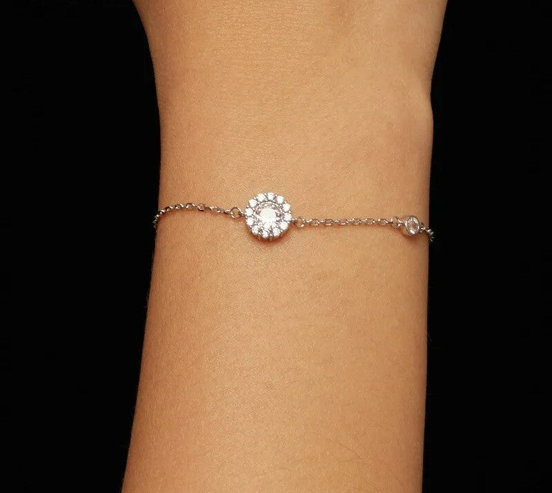 925 Sterling Silver Moissanite Bracelet - TEA LU SHOP
