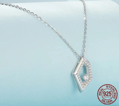 925 Sterling Silver Geometric Necklace - TEA LU SHOP