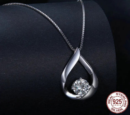 925 Sterling Silver Moissanite Waterdrop Necklace - TEA LU SHOP