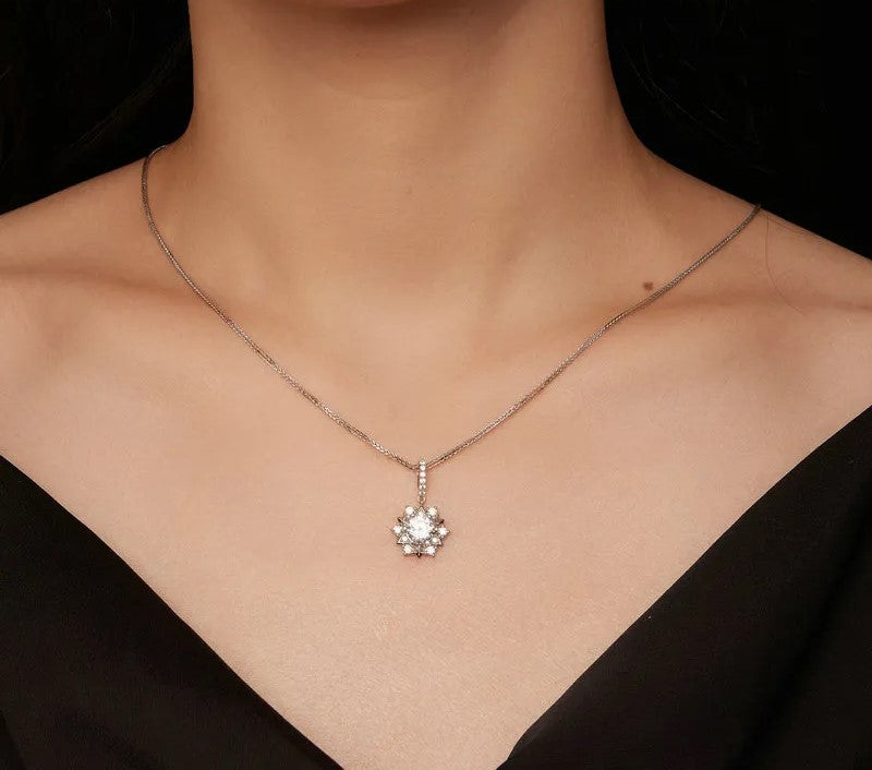925 Sterling Silver Moissanite Star Shape Necklace - TEA LU SHOP