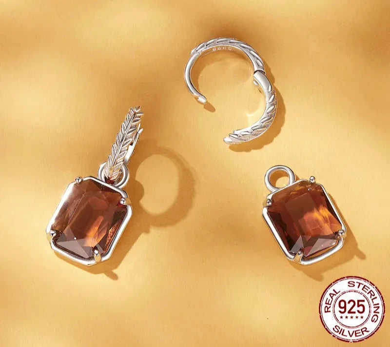 925 Sterling Silver Autumn Statement Hoop Earrings