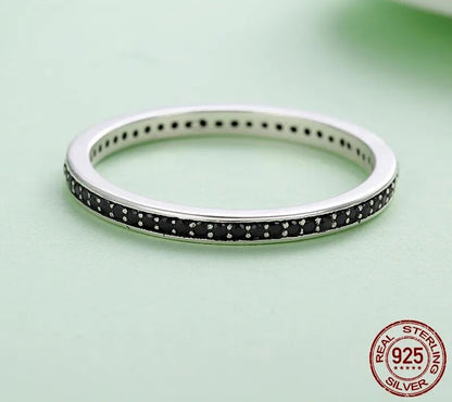 925 Sterling Silver Dazzling CZ Stackable Ring - TEA LU SHOP
