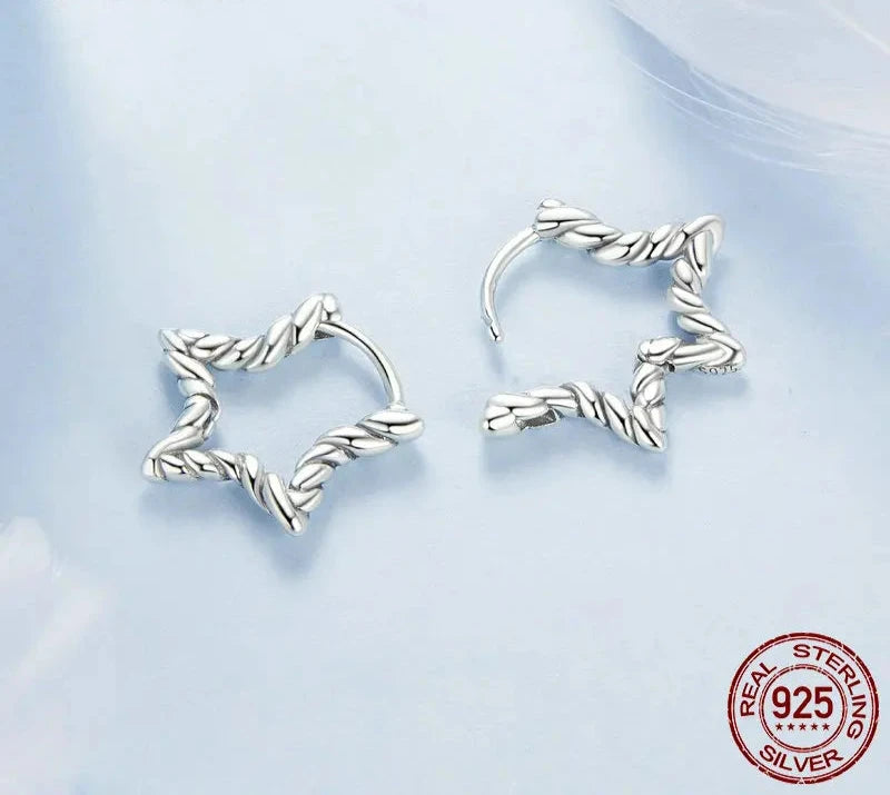 Cute Star Ear Buckles Twisted Hoop Earrings