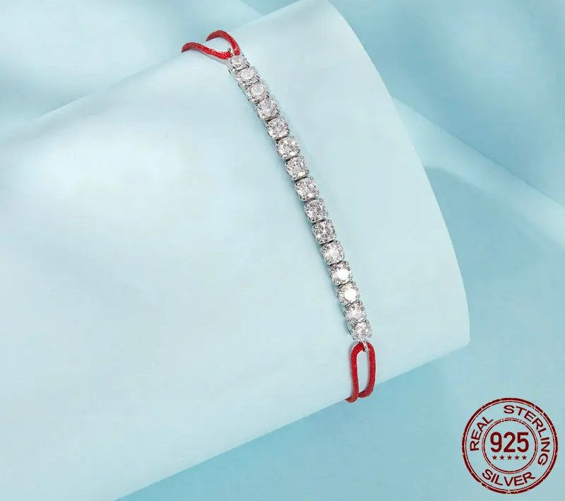 925 Sterling Silver Zircon Lucky Red Rope Bracelet - Shine Bright Store