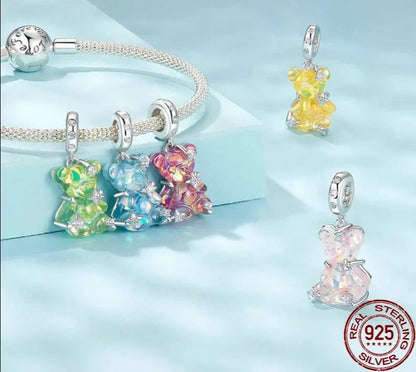 Dreamy Bear Inlaid Stars Charm