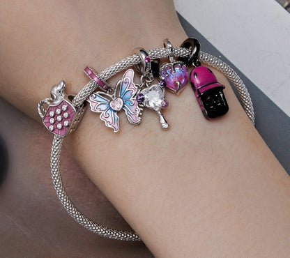 925 Sterling Silver Pink Lady Pendants - TEA LU SHOP