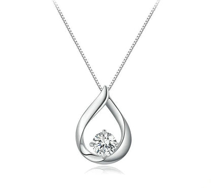 925 Sterling Silver Moissanite Waterdrop Necklace - TEA LU SHOP