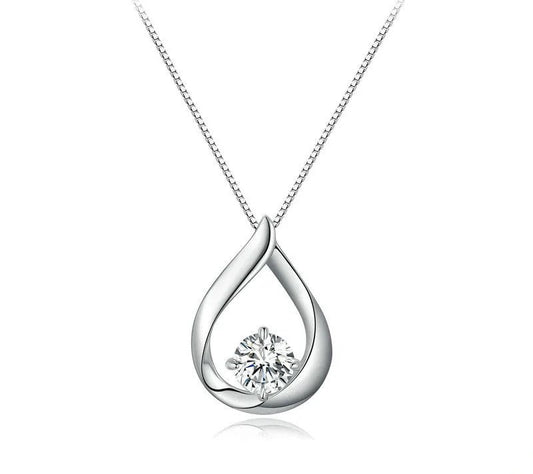 925 Sterling Silver Moissanite Waterdrop Necklace - TEA LU SHOP