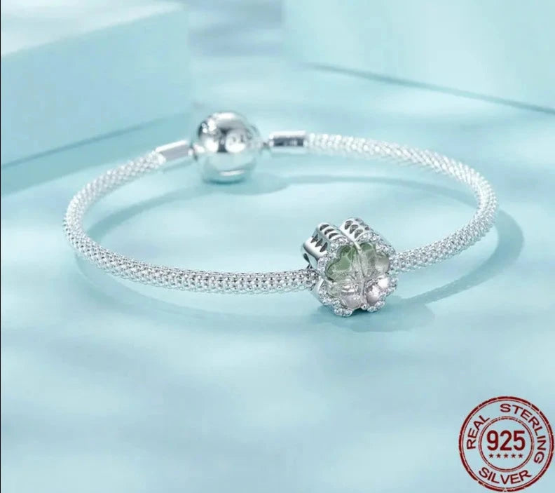 925 Sterling Silver Four-leaf Clover Charm