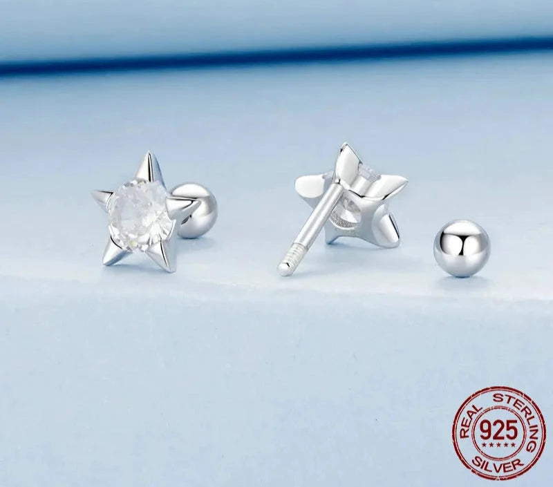 Star CZ Stud Earrings