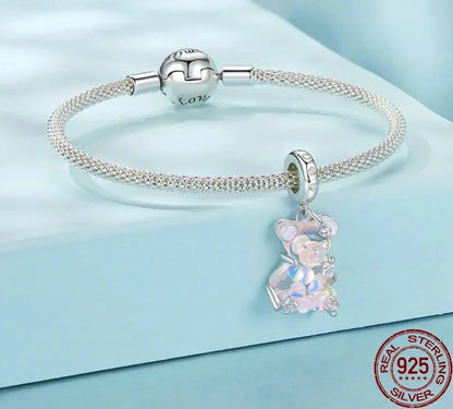 Dreamy Bear Inlaid Stars Charm