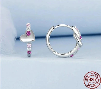Heart Rainbow Hoop Earrings