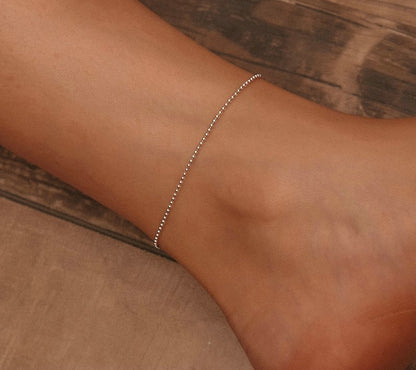 925 Sterling Silver Simple Essential Anklets - TEA LU SHOP