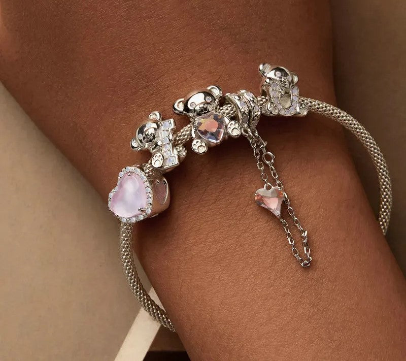 925 Sterling Silver Cute Bear Charms "I love U" - Shine Bright Store