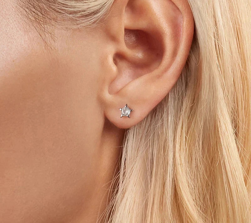 Star CZ Stud Earrings