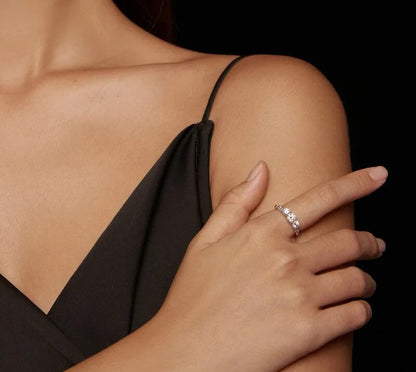 925 Sterling Silver Moissanite Ring - TEA LU SHOP
