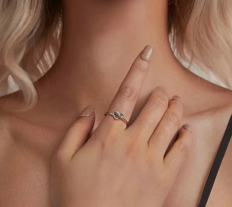 Entwined Heart Open Adjustable Ring