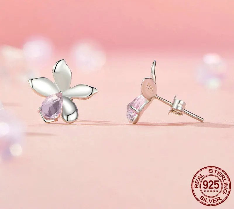 925 Sterling Silver White Gold Plated Stud Earrings - Shine Bright Store