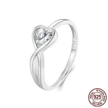 White Gold Plated Infinite Love Heart Ring