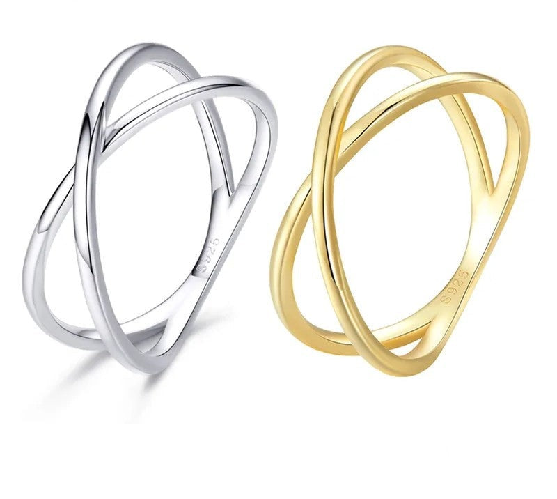 925 Sterling Silver Minimalist Cross Ring - TEA LU SHOP