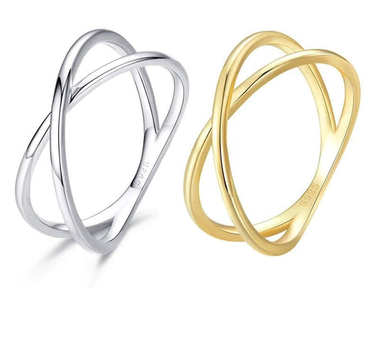 925 Sterling Silver Minimalist Cross Ring - TEA LU SHOP
