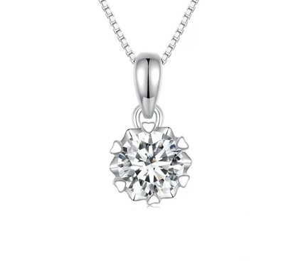 925 Sterling Silver Moissanite Necklace - TEA LU SHOP
