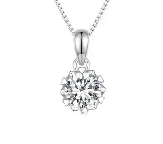 925 Sterling Silver Moissanite Necklace - TEA LU SHOP