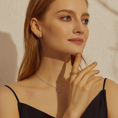 925 Sterling Silver Flower Fairy Necklace - TEA LU SHOP