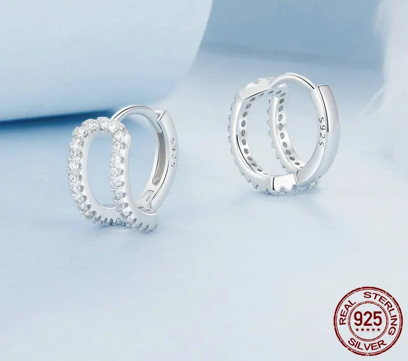 925 Sterling Silver Small Hypoallergenic CZ Hoop Earrings - Shine Bright Store