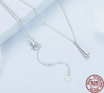 925 Sterling Silver Elegant Teardrop Necklace