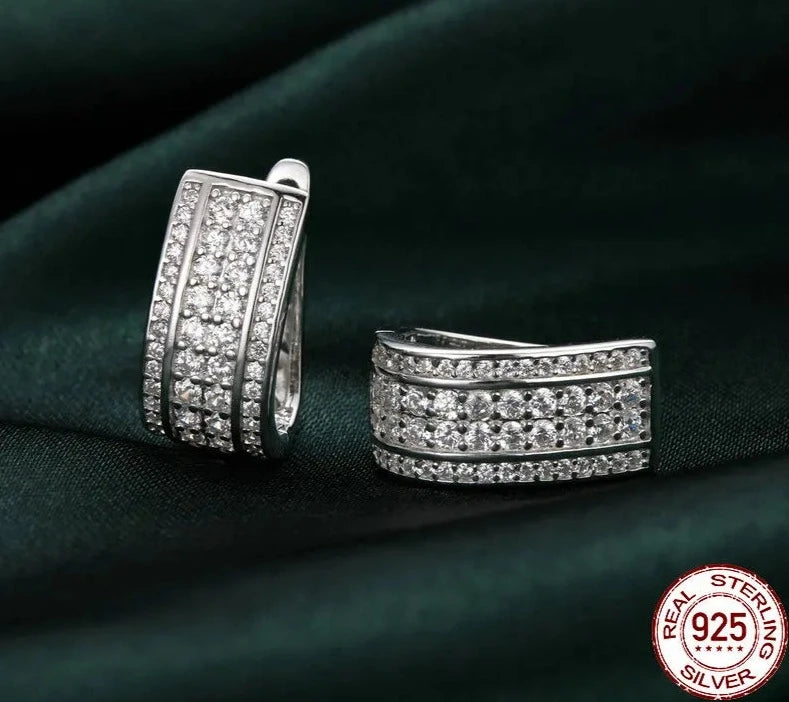 Sparkling Cube Hoop Earrings