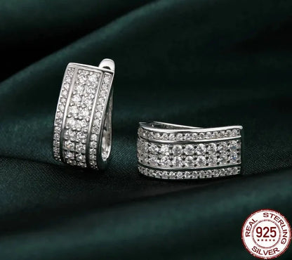 Sparkling Cube Hoop Earrings