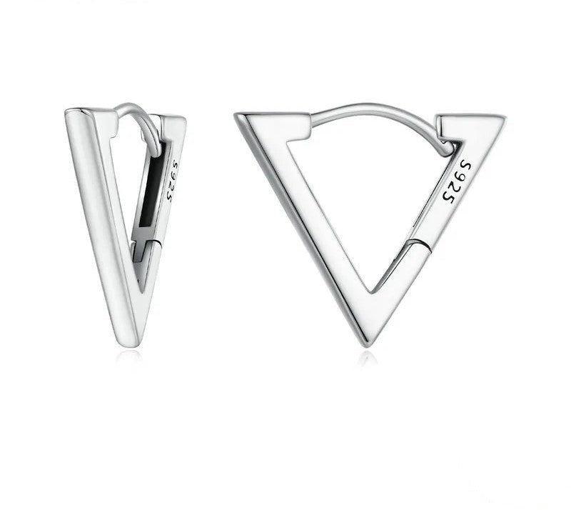 925 Sterling Silver Small Triangle Earrings - TEA LU SHOP