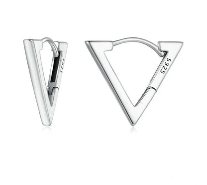 925 Sterling Silver Small Triangle Earrings - TEA LU SHOP