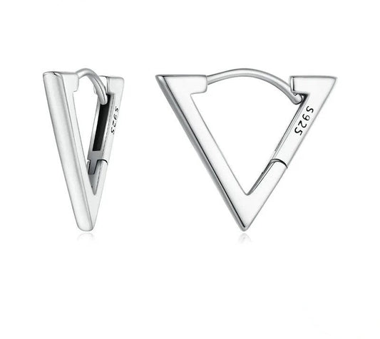 925 Sterling Silver Small Triangle Earrings - TEA LU SHOP