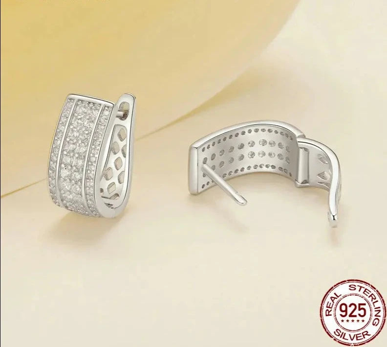 Sparkling Cube Hoop Earrings
