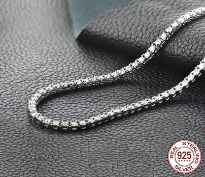 925 Sterling Silver Round Cubic Zircon Necklace - TEA LU SHOP