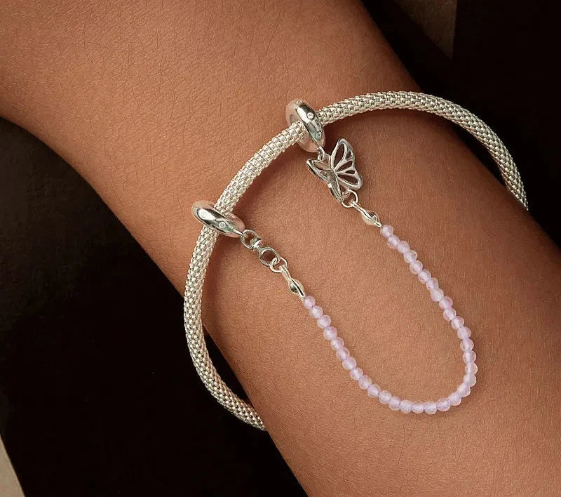925 Sterling Silver Butterfly Safety Chain