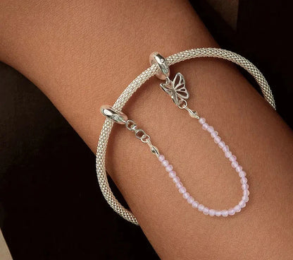 925 Sterling Silver Butterfly Safety Chain
