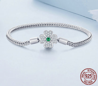 925 Sterling Silver Zircon Rose Buckle Bracelets - TEA LU SHOP