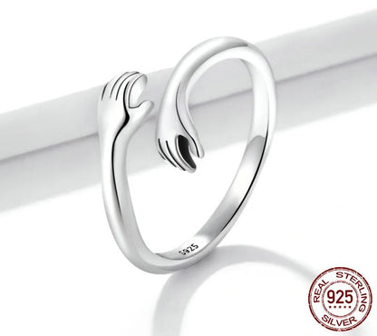 925 Sterling Silver Love Hand Ring - TEA LU SHOP