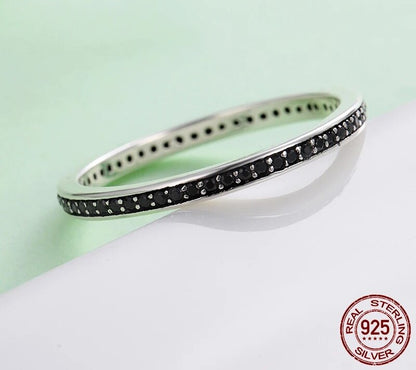925 Sterling Silver Dazzling CZ Stackable Ring - TEA LU SHOP