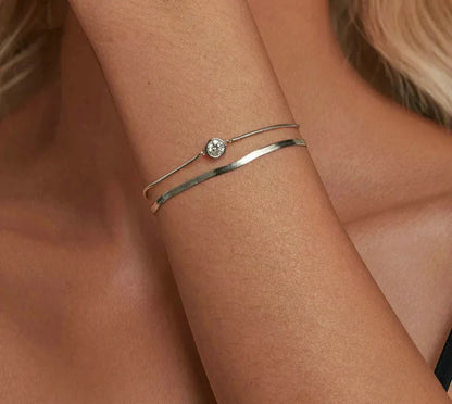 Moissanite Double-Layer Bracelet
