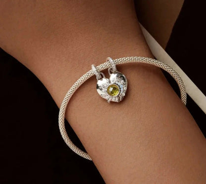 925 Sterling Silver Sun and Moon Heart  Charms