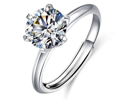 925 Sterling Silver Moissanite Ring - TEA LU SHOP