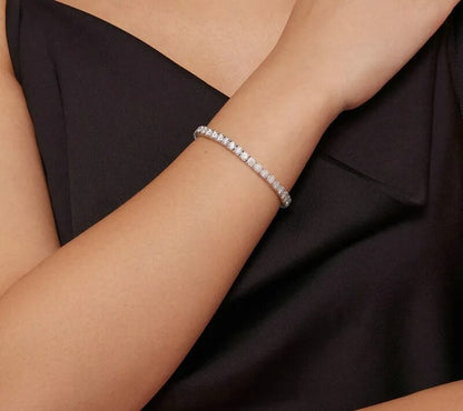 925 Sterling Silver Moissanite Tennis Bracelet - TEA LU SHOP