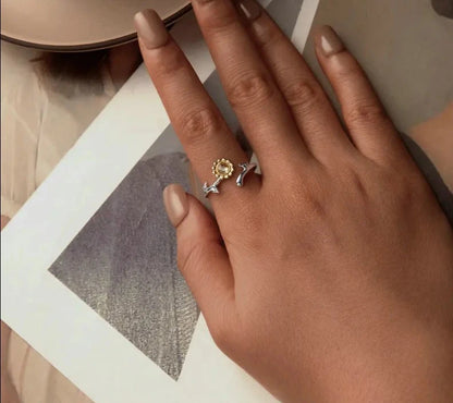 Sunflower Adjustable Finger Ring