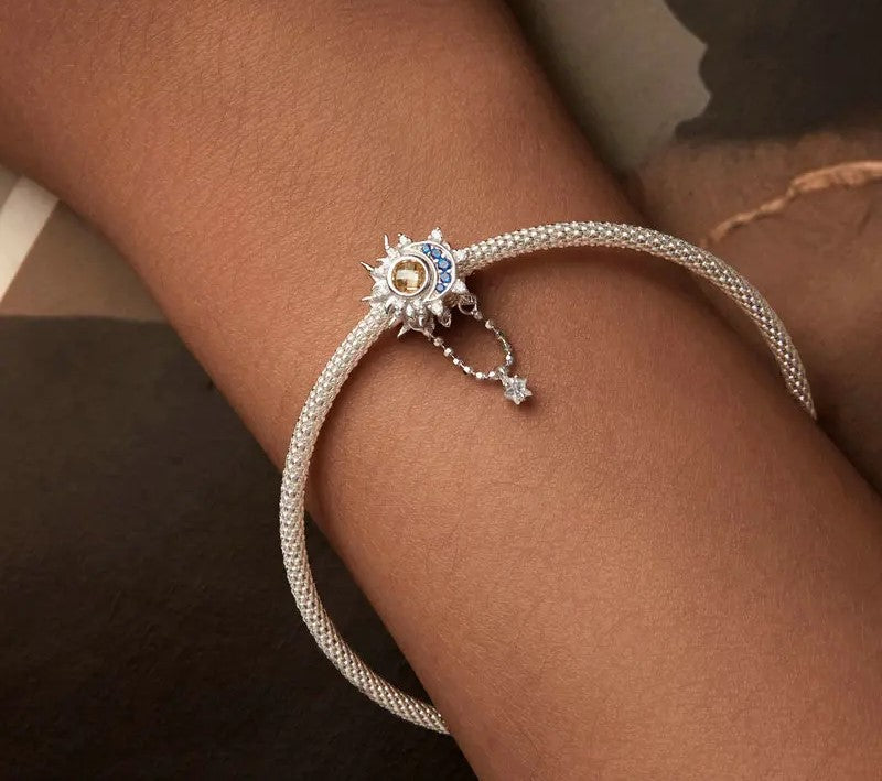 925 Sterling Silver Sun and Moon Charm - Shine Bright Store
